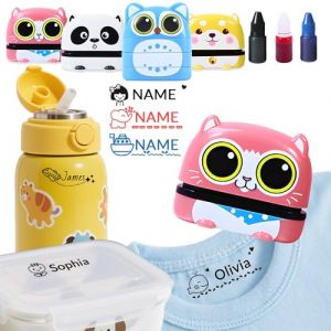 JONZIN Tampon Encreur Personnalisable Vetement,Tampon Prenom Vetement Enfant Personnalis&eacute;-Id&eacute;al pour Marquage de V&ecirc;tements et Livres (KJA shop, neuf)