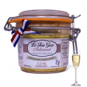 Foie Gras de Canard Entier &agrave; la Fine Champagne 200 g &ndash; Relais Gourmet | Recette &Eacute;l&eacute;gante & Raffin&eacute;e | Sans Conservateurs, Additifs ni Colorants | Saveur Festive & Champagne (RELAISGOURMET, neuf)