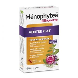 NUTREOV - Ménophytea Silhouette, Ventre Plat - Complément Alimentaire Confort Digestif à Base d’Actifs d’Origine Végétale - Fabrication Française - 60 Gélules (Nutreov, neuf)