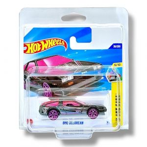 Hot Wheels - DMC Delorean - HW Art Cars 5/10 - HYW88 - Carte courte - Noir - Mattel 2025-1:64 (KingOfBricks., neuf)