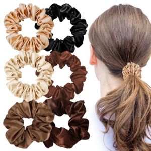 6 Pièces Chouchous en Soie pour Femme, Chouchous Élastiques à Cheveux à Cheveux en Satin, Cheveux Ties Cordes Élastiques, Chouchous Cheveux Soie, AntidéRapant Chouchou Satin, Pour Femme Fille (CAI LONGCANG DE DIAN, neuf)