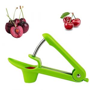 Dénoyauteur à Cerises Dénoyauteurs de Cerise et Olives Avec Silicone Souple Qualité Alimentaire Acier Inoxydable Pour Un Retrait Rapide des Pierres Fruits Faire la Confiture Gelée(Vert) (SWEET WEEKENDS LIMITED, neuf)