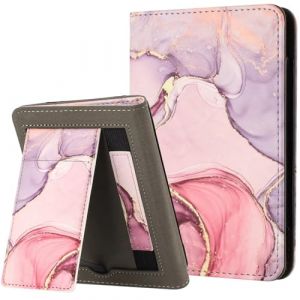MOKASE pour 6.8" Kindle Paperwhite 11&egrave;me G&eacute;n&eacute;ration &Eacute;tui (Mod&egrave;le: M2L3EK / M2L4EK), Housse en Cuir PU, Intelligent Veille/r&eacute;veil Automatique avec Dragonne & Fente de Carte, Pink Marble (MOKASE, neuf)