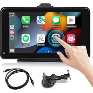 Radio Voiture Tactile 7" avec CarPlay, Android Auto, MirrorLink et Support Debout/Ventouse Bluetooth int&eacute;gr&eacute;, Compatible DC 7-32V, pour Camion, Caravane et Camping-Car (xinshunhangdianpu, neuf)