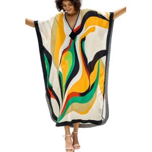 L-Peach Femme Et&eacute; Coton Kimono de Plage Beachwear Par&eacute;o Maillots de Bain Cover Ups (Little-Peach, neuf)