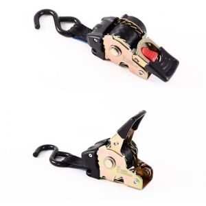 Lot de 2 Sangles à cliquet avec Enrouleur rétractable Automatique Noire (MV Parts, neuf)