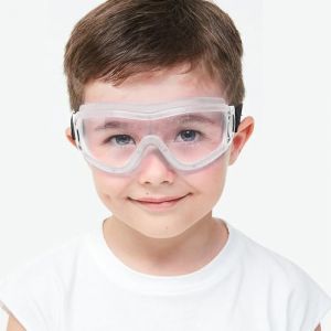 MOVNUOCA Lunettes de protection, pour enfants, pour jeux Nerf, anti-chocs, anti-buée, sangle réglable, ajustement pour 5 à 12 ans (Blanc-01) (Movnuoca safety glasses, neuf)