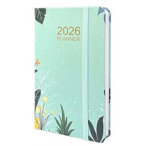 FUGLUS Agenda hebdomadaire J6806 2026, format A6, Vert, couverture rigide en papier kraft, &eacute;lastique, porte-stylo, 80 pages, v&eacute;gan, peut &ecirc;tre utilis&eacute; comme calendrier, agenda ou calendrier de poche (BOOKING PRICELESS, neuf)