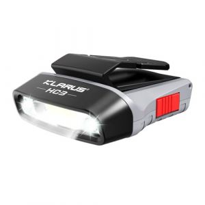 klarus HC3 Clip Rechargeable LED phare rotatif casquette à bille visière lumière mains libres avec lumière rouge pour la pêche en cours d'exécution Camping lecture travail(USB C) (Klarus® EU Store, neuf)
