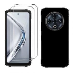 LYZXMY Coque pour Doogee Fire 6 Power(6.56") Noir Housse + 2 x Verre tremp&eacute; Protection &eacute;cran, Souple Silicone &Eacute;tui Protection Bumper TPU T&eacute;l&eacute;phone Case Cover (SLMY, neuf)