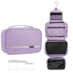 homchen Trousse de toilette &agrave; suspendre - Kit de voyage pour homme et femme, Trousse de toilette de grande capacit&eacute; am&eacute;lior&eacute;e avec 4 compartiments, Trousse de maquillage pliable de taille compacte (Homchen FR, neuf)