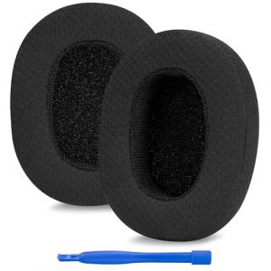 Linkidea Coussinets de rechange pour casque Skullcandy Crusher Wireless, Crusher Evo, Crusher ANC, Hesh 3, Hesh EVO, Hesh ANC (tissu en maille/noir) (LinkideaEU, neuf)
