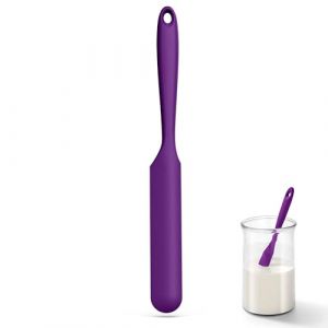 U-Taste Spatule en silicone pour bocaux: Grattoir &agrave; bocaux flexible r&eacute;sistant &agrave; la chaleur 315 ℃ avec manche long et fin pour gratter les sauces, m&eacute;langer le levain, pour petits r&eacute;cipients (Violet) (U-Taste Direct, neuf)