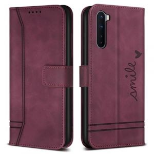 Bravoday Coque pour OnePlus Nord 5G / OnePlus Nord 5G, Etui Cuir avec Magnetique, Flip Pochette Housse pour OnePlus Nord 5G / OnePlus Nord 5G, Vin Rouge (Bravoday, neuf)