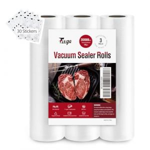 Fitge 3 Rouleaux de 28 x 600 cm Rouleau Sous Vide Alimentaire,170&micro;m Sac Sous Vide Alimentaire,3 Rouleaux Sac Sous Vide pour la Conservation des Aliments et la Cuisson, sans BPA (Fitge, neuf)