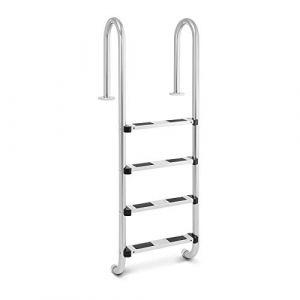 Uniprodo Échelle De Piscine pour Piscine Creusée Enterrée UNI_Pool_Ladder_1570 (Profil Étroit, 4 marches, INOX, 180 kg Max) (expondo GmbH, neuf)