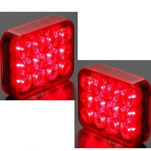 AGRISHOP 2x 12LEDs 2.4w Rouge Antibrouillard Arrière Éclairage 12v24v Remorques Homologation Brouillard de Remorque,LED Feux Arrière De Remorques12V Étanche Imperméable pour Voiture Caravane Camion (AGRISHOP, neuf)