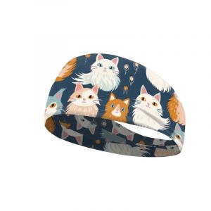 Garronmavis Bandeaux de chat avec fleurs de dessin animé pour femmes et hommes - Accessoires pour cheveux de chat - Motif floral - Pour la course à pied, le sport (gemankeji, neuf)