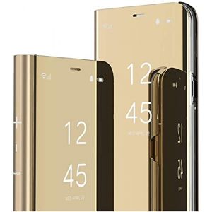 SIYOPINPFY Compatible avec Huawei P30 Pro Housse Coque Etui &agrave; Rabat, Conception Luxueux Makeup Miroir Smart View Standing b&eacute;quille 360&deg; Protecteur Coque pour Huawei P30 Pro, Mirror Gold (SIYOPINPFY, neuf)