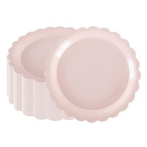 PHUNAT Lot de 50 assiettes en carton jetables en forme de fleur rose layette pour anniversaire, f&ecirc;te pr&eacute;natale, fian&ccedil;ailles, mariage, enterrement de vie de jeune fille, No&euml;l (LESMO INTL, neuf)