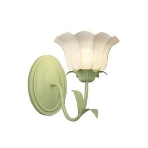 Applique murale à 2 lumières pour salle de bain, tulipe, verre de lait, fleur, double lampe, lampe de vanité sur miroir, lampe murale nordique moderne verte florale pour chambre de fille, chevet, coul (yajuanjuan, neuf)