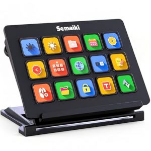Semaiki Stream Controller Clavier macro avec 15 touches macro LCD personnalisables, d&eacute;clenche des actions dans les applications et les logiciels tels que OBS, Twitch, Streamlabs, Discord, Mac et (semaiki, neuf)