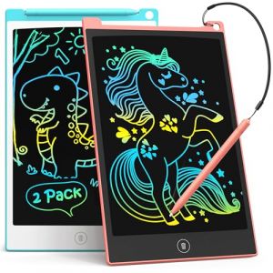 TECJOE Tablette Dessin Enfant, 8,5 Pouces Color&eacute; Ardoise Magique, Lot 2 Tablette d'&eacute;criture LCD Jouet, Jouets Enfant 2 3 4 5 6 7 Ans Filles Gar&ccedil;ons, &eacute;ducatifs Cadeaux D'anniversaire de No&euml;l (ZQCM-US, neuf)