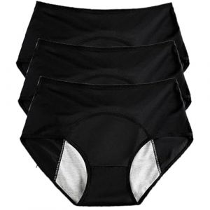 WDCAYQHZ Culotte Anti Fuite urinaire Femme Lavable,3Pcs Culotte Fuite urinaire Femme,Incontinence urinaire Femme,Respirant Lavable Étanche,Culotte Fuite urinaire Femme Lavable(Black,XXL) (zhongnabaihuo, neuf)