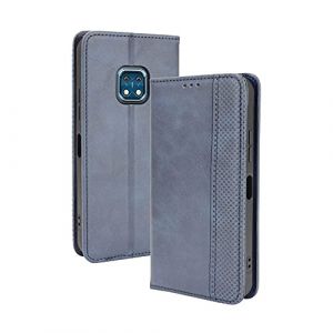 EASSGU Coque en Cuir pour Nokia XR20 (6.67" inches) fenêtre latérale Flip Cuir PU Holder Housse de résistant Aux Rayures et Aux Chocs Protection Case - Bleu (EASSGU, neuf)