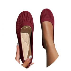 Ballerine Rouge Femme Confortable, Compensées De Danse Chaussures Danse Latine Femme, Mocassin Plates Pied Large Mes Commandes Passées, Pantoufle Pieds Larges Chaussure Mariage Sexy (ChaoWenMao, neuf)
