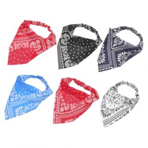 VALICLUD 6 pièces Bandeaux Élastiques Foulards Cheveux Triangle Mousseline Accessoires Chignons Colorés Vin Rouge Blanc Noir Bleu Marine Rouge Bleu (MOUBACK, neuf)