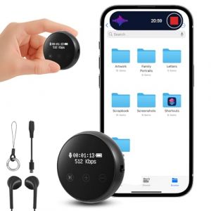 Enregistreur Vocal avec 64 Go de Mémoire, Micro Espion Appareil D'écoute Espion Rechargeable par USB, Dictaphone Enregistreur Vocal et Activation Vocale pour Cours, Réunions et Entretiens Dictaphone (SILVER LION Limited, neuf)