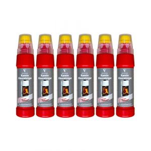 Sendeo Gel actif pour vitres de po&ecirc;le et de chemin&eacute;e | Gel actif puissant contre les salet&eacute;s les plus tenaces comme la suie et les br&ucirc;lures | Tr&egrave;s &eacute;conomique avec brosse int&eacute;gr&eacute;e (6 x 200 ml) (Kaminprofi24, neuf)