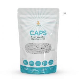 Gélules vides en gélatine - Taille "00" - 1000 pièces Gélules blanche emballées dans des sachets 100% biodégradables. (Nadiprana, neuf)