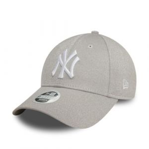 New Era New York Yankees Casquette de Baseball pour Femmes Filles Brillants 9Forty MLB NY Logo de l'équipe Gris (capspin, neuf)