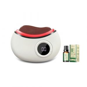 HAGJII Gua Sha Visage Avec Th&eacute;rapie Par Lumi&egrave;re Led Appareil Anti Rides Visage Pour Raffermir La Peau Et Soulager Les Poches Appareil De Massage Pour Le Cou Et Le Visage(Red Bian Stone) (hengwangjia, neuf)