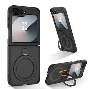 YINLAI Coque pour Samsung Z Flip 5/ Samsung Z Flip 6 avec Support, Magn&eacute;tique Compatible avec MagSafe, &Eacute;tui Translucide Mat AntiChoc Anti-Rayures Case pour Samsung Galaxy Z Flip5/Z Flip6 5G 6.7", Noir (Yinlai, neuf)
