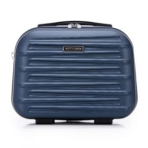WITTCHEN Skyspeed Line Valise cosmétique Bagages ABS Valise Rigide Trousse de Toilette Trousse de Toilette Pochette cosmétique Femme Bandoulière Sangle de Valise élastique Bleu Marine (WITTCHEN, neuf)