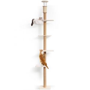 FUKUMARU Arbre &agrave; Chat Murale, Hauteur Adjustable 205-271 cm Tour de Sol au Plafond avec Poteau &agrave; Gratter, Centre d'Activit&eacute; pour Chats Robust avec Hamac Confortable (Taire Home, neuf)
