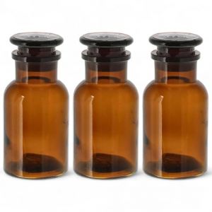 3 x Flacon de pharmacie Bouteille &agrave; col large Bouchon En Verre Apothicaire laboratoire Laborglas ronde &eacute;paule Biberons &agrave; cols Laborgl&auml;ser L&rsquo;&eacute;paule - Vert, 250ml (KAI GmbH, neuf)