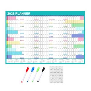 Gatuida Calendrier mural effa&ccedil;able : Calendrier mural effa&ccedil;able &agrave; sec 2026 - Grand agenda mensuel et annuel &agrave; suspendre, facile &agrave; &eacute;crire et &agrave; effacer (Brandon Zou, neuf)