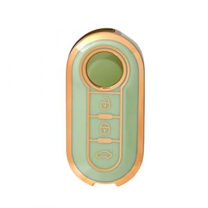 OFFCURVE Etui a Clef Couvre Clef Étui à Clé Coque Clé pour Fiat 500 Lancia Punto Panda Ypsilon Delta Grande Bravo Musa Plier Retourner (OFF CURVE EUR, neuf)