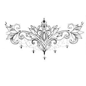 Autocollant de tatouage imperméable, grande poitrine, taille, épaule, dos, dentelle, papillon bleu, faux tatouage, sous les seins, Art corporel for femmes(005) (CAOHCTTDDHJ, neuf)