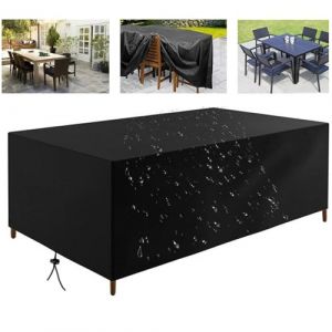 HNKDKJ Housse Table de Jardin 210x120x90cm/LxWxH Bâche Protection Salon de Jardin Housse Salon De Jardin Exterieur Imperméable Noir Housse De Protection Table De Jardin Résistance au Vent Anti-UV (DIanShi, neuf)