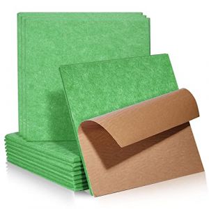 Lot de 12 plaques acoustiques carrées auto-adhésives - Absorbeurs acoustiques - Haute densité - Pour mur, plafond, bois et porte - Panneau acoustique - Plaque acoustique - 30 x 30 x 0,9 cm - Vert (Lanbow-eu, neuf)