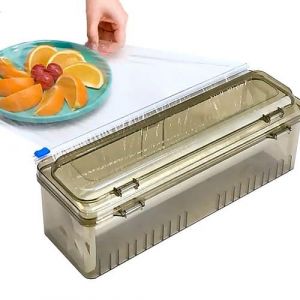 Distributeur De Film &Eacute;tirable, Distributeur D'emballage Plastique Rechargeable Avec Coupe-glissi&egrave;re, Distributeur De Film Alimentaire, Coupe-Film En Plastique R&eacute;utilisable Pour Film Alimentaire (CAMEIRGOU, neuf)