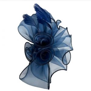 A2ZUKFASHION Serre-tête bibi à clip pour femme en maille filet plume fleur mariage Royal Ascot Race UK, bleu marine, Taille unique (a2zukfashion, neuf)