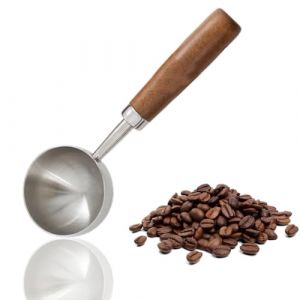 WeddHuis Cuill&egrave;re doseuse &agrave; caf&eacute;, 1 pi&egrave;ce, 1 cuill&egrave;re &agrave; soupe r&eacute;tro or rose, doseuse avec poign&eacute;e en bois de noyer et acier inoxydable, pour caf&eacute; moulu, grains de caf&eacute;, th&eacute;, matcha (15 ml capacit&eacute;) (UAB LIDMIBI LT, neuf)