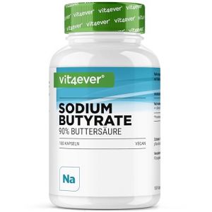 Butyrate de sodium - 180 gélules de 600 mg - Premium : 90% d'acide butyrique - Butyrate de sodium pur sans additifs indésirables - Hautement dosé, végétalien (LifeBalance Trading Supplements, neuf)