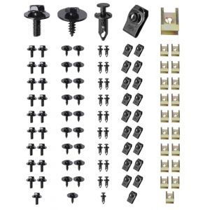 Xibao 100 Pieces Auto,Clips de Fixation,Clips de Fixation Voiture,Assortiment de Vis et d'ecrou Cage U-clip Voiture,Convient pour installer les Garnitures Automobiles,Capot,Ailes,Ch&acirc;ssis,etc (Flywing Auto, neuf)